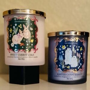 Bath & Body NEW Easter Candy Basket & Sweet Carrot Cake Single Wick Candles